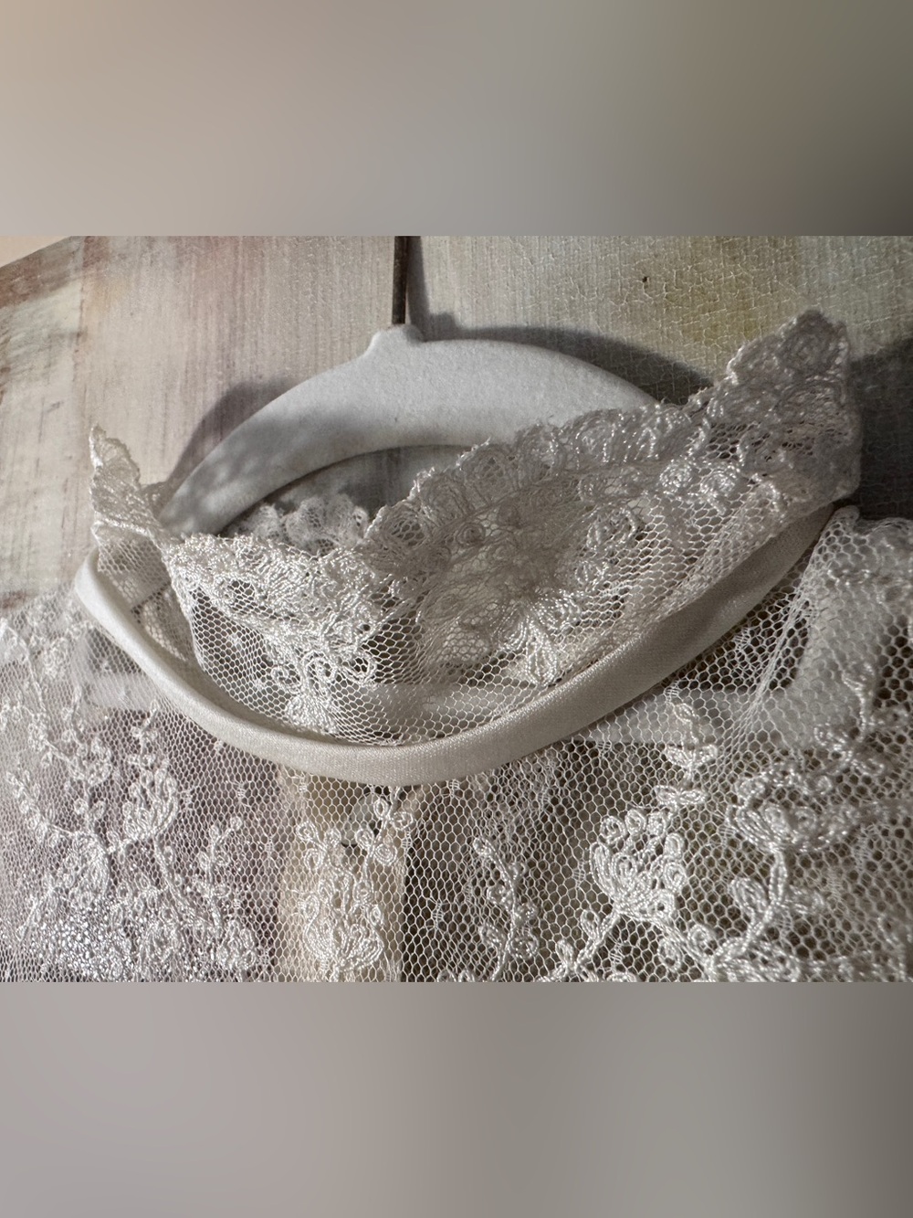 1980 HAND SEWN VTG French Lace Sleeved • Full Length Silk Wedding Dress • SMALL - Picture 8 of 16